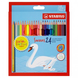 STABILO 1879M SWANS NEON&MET COL PENCIL (24)     