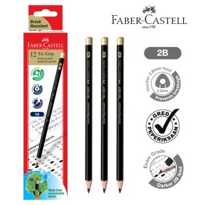 FABER CASTELL 311802 TRI-GRIP 2B PENCILS   