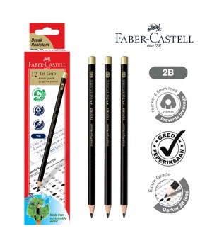 FABER CASTELL 311802 TRI-GRIP 2B PENCILS   
