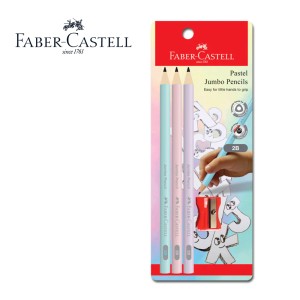 FABER CASTELL 311810 JUMBO PENCIL PASTEL 3S+SHARPENER
