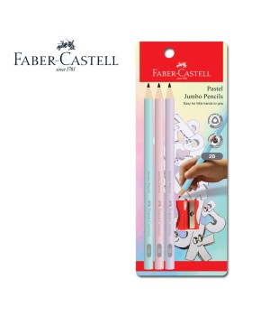 FABER CASTELL 311810 JUMBO PENCIL PASTEL 3S+SHARPENER