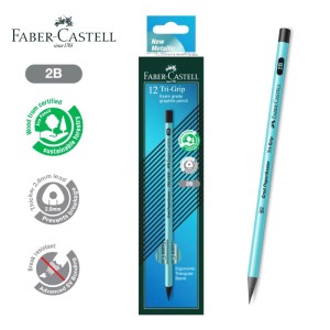 FABER CASTELL 311813 TR-GRIP 2B PENCIL MET BLUE