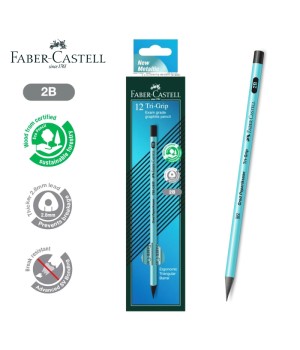 FABER CASTELL 311813 TR-GRIP 2B PENCIL MET BLUE