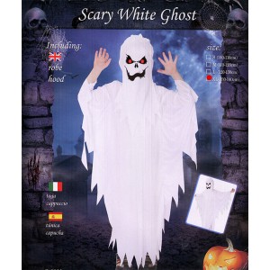 COSTUME SCARY WHITE GHOST S0032