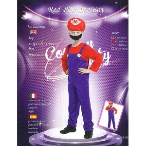 COSTUME RED PLUMBER BOY (B-0101A) 