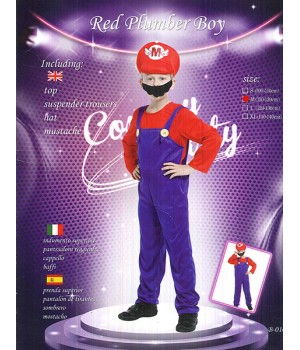 COSTUME RED PLUMBER BOY (B-0101A) 