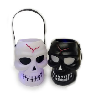 HALLOWEEN SKULL BUCKET WITH LIGHT (2W) 