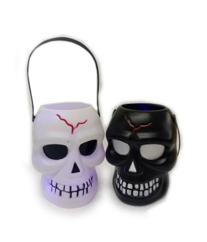 HALLOWEEN SKULL BUCKET WITH LIGHT (2W) 