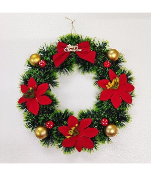 XMAS GARLAND 25CM_BALL AND RIBBON