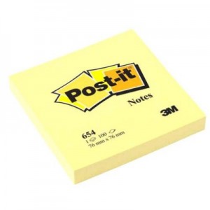 3M 654-Y 3"x3" POST IT NOTE