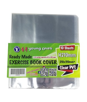 F5 EXERCISE BOOK COVER 10's (CLEAR)    