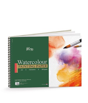 WIRE-O WATER COLOR BOOK, 300GSM 100% COTTON