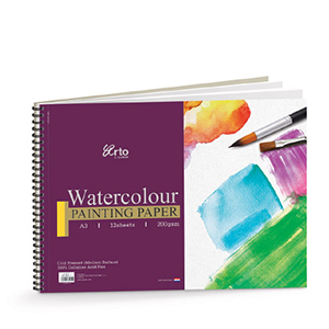 WIRE-O WATER COLOR BOOK, 200GSM 100% CELLULOSE 