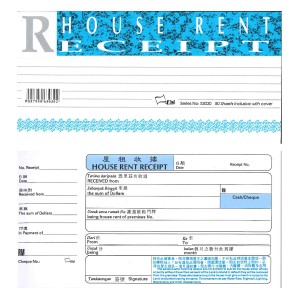 UNI HOUSE RENT RECEIPT S3030 