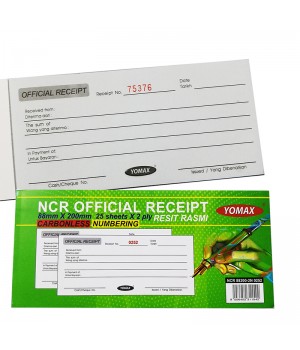 YOMAX OFFICIAL RECEIPT NCR   