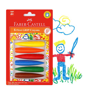 FABER CASTELL 122706 FIRST GRIP CRAYON 6'S   