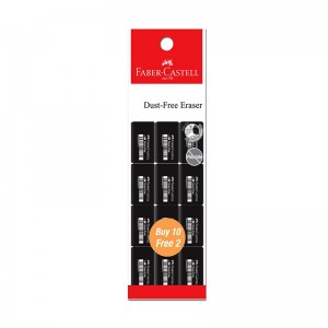 FABER CASTELL 187049 ERASER BLACK 12s     