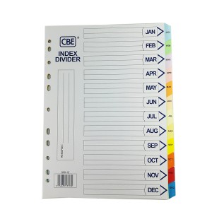 CBE 900-12 COLOR INDEX DIVIDER (JAN TO DEC) 