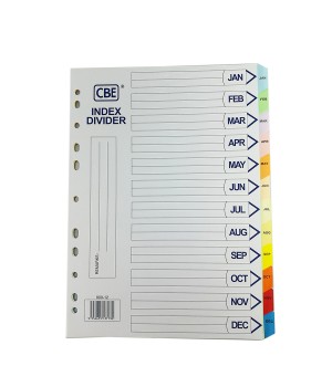 CBE 900-12 COLOR INDEX DIVIDER (JAN TO DEC) 