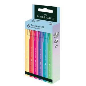 FABER CASTELL 15818 TEXTLINER 38 PASTEL 6S