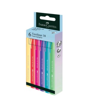 FABER CASTELL 15818 TEXTLINER 38 PASTEL 6S