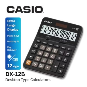 CASIO DX-12B-BK CALCULATOR   