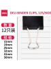 DELI BINDER CLIPS, 12S/BOX