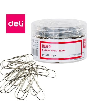 DELI 0037-B PAPER CLIPS 3# (BLACK)