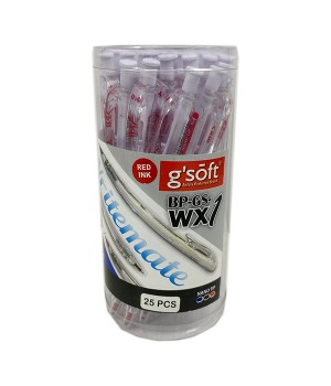 G'SOFT WX1 NANO TIP BALLPEN 0.4mm  (DRUM) - RED
