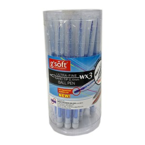 G'SOFT WX3 NANO TIP BALLPEN 0.4mm (DRUM) - BLUE