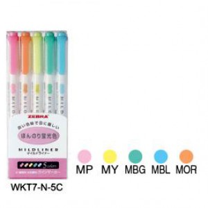 ZEBRA WKT7-N-5C MILDLINER HIGHLIGHTER   