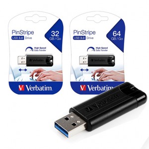 VERBATIM PINSTRIPE PENDRIVE (BLACK)